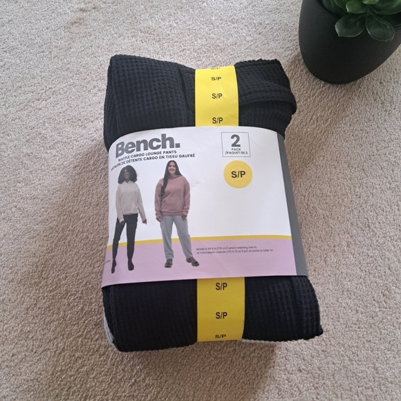 New! Bench Waffle Cargo Lounge Pants 2 Pack Women's Small Grey Black Casual - Picture 1 of 13
